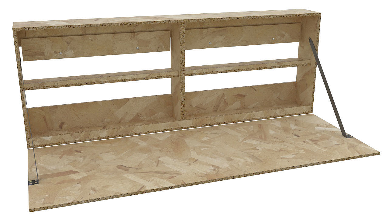 Wall mounted folding desk 3D model_1