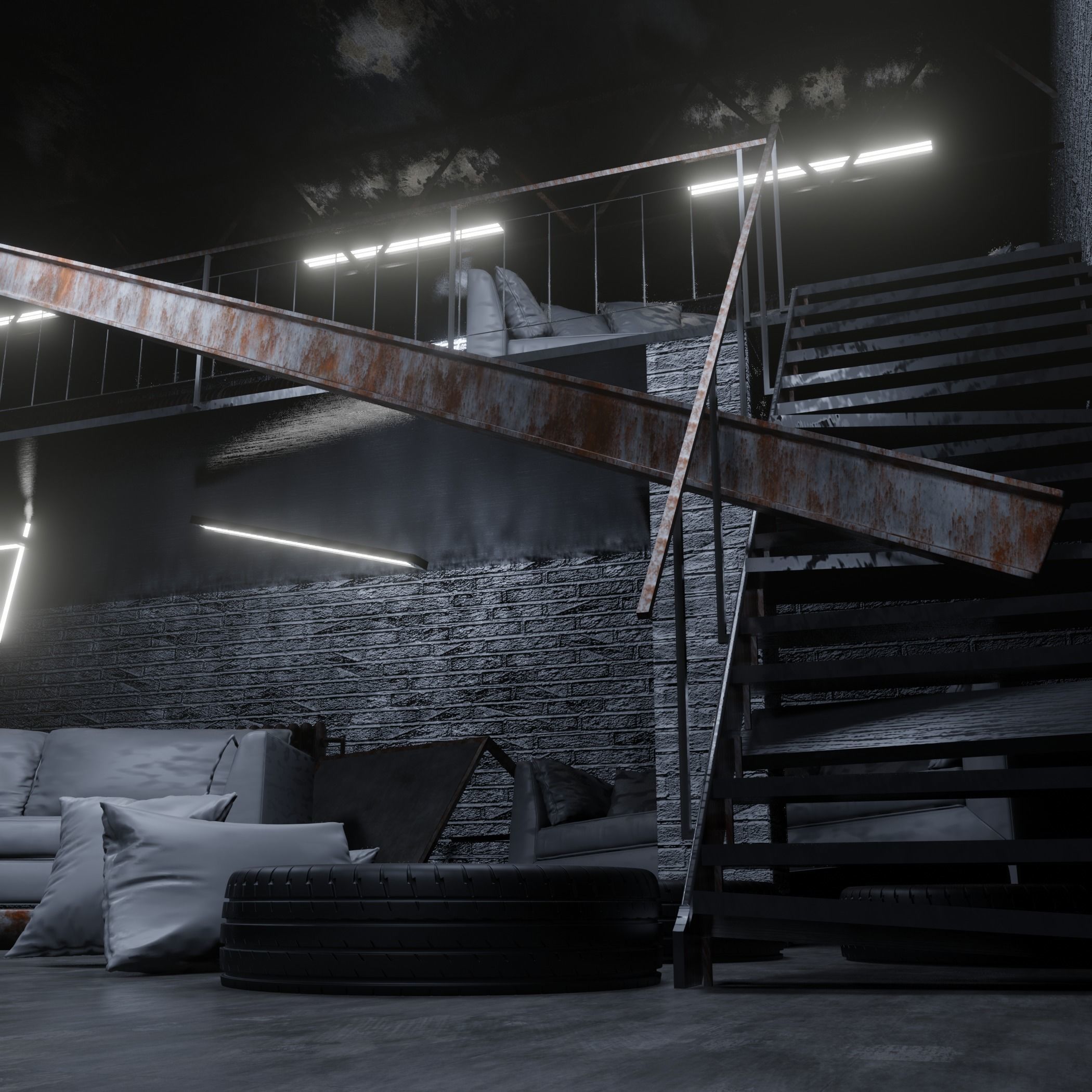 Loft Interior 3D model_1