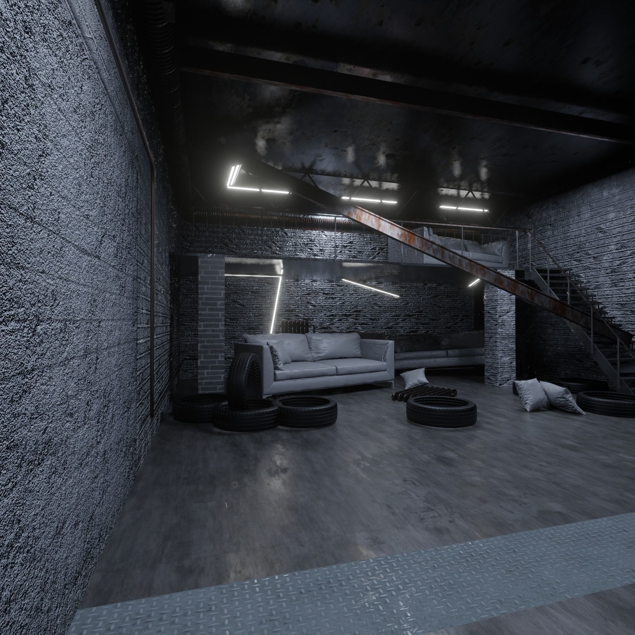 Loft Interior 3D model_2