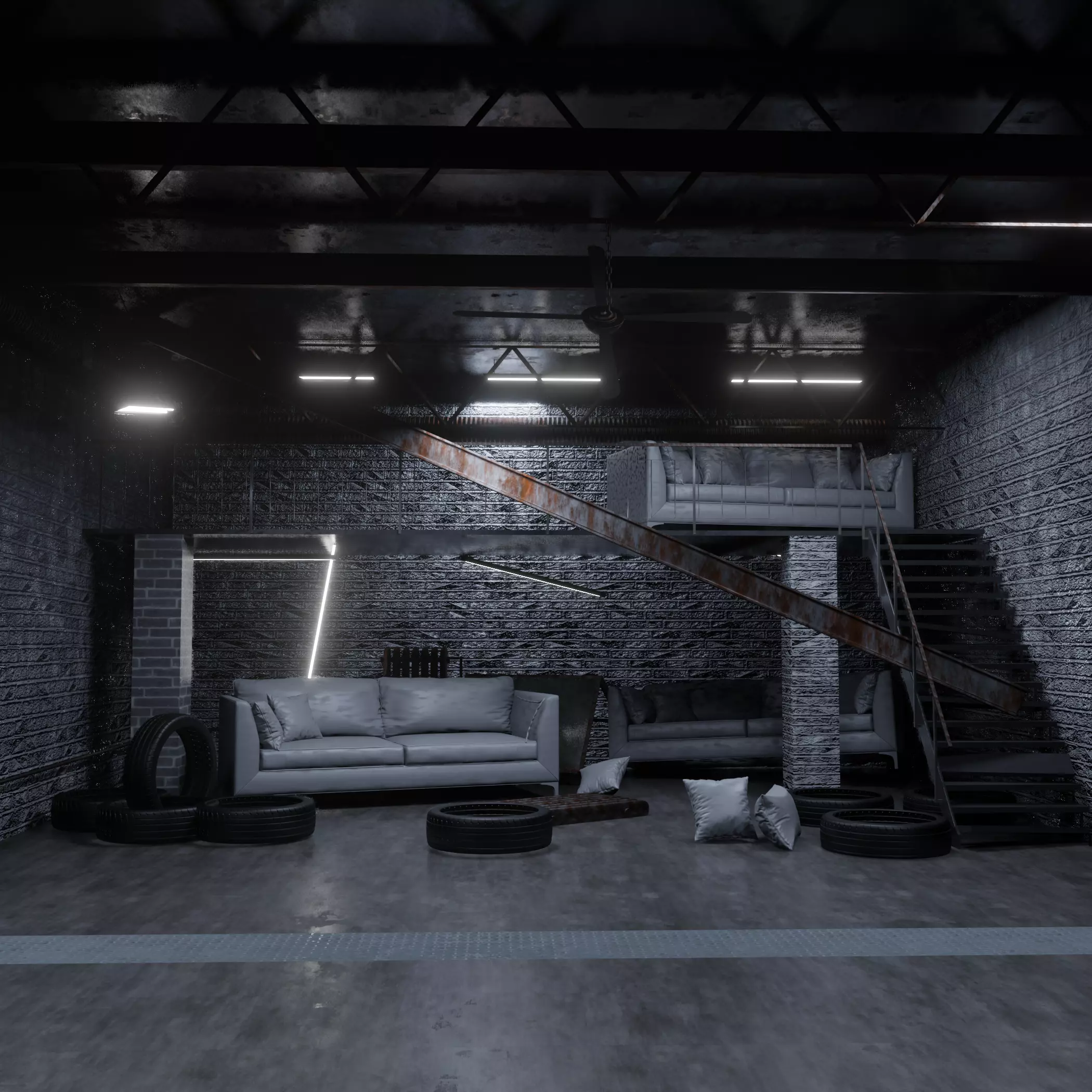 Loft Interior 3D model_0