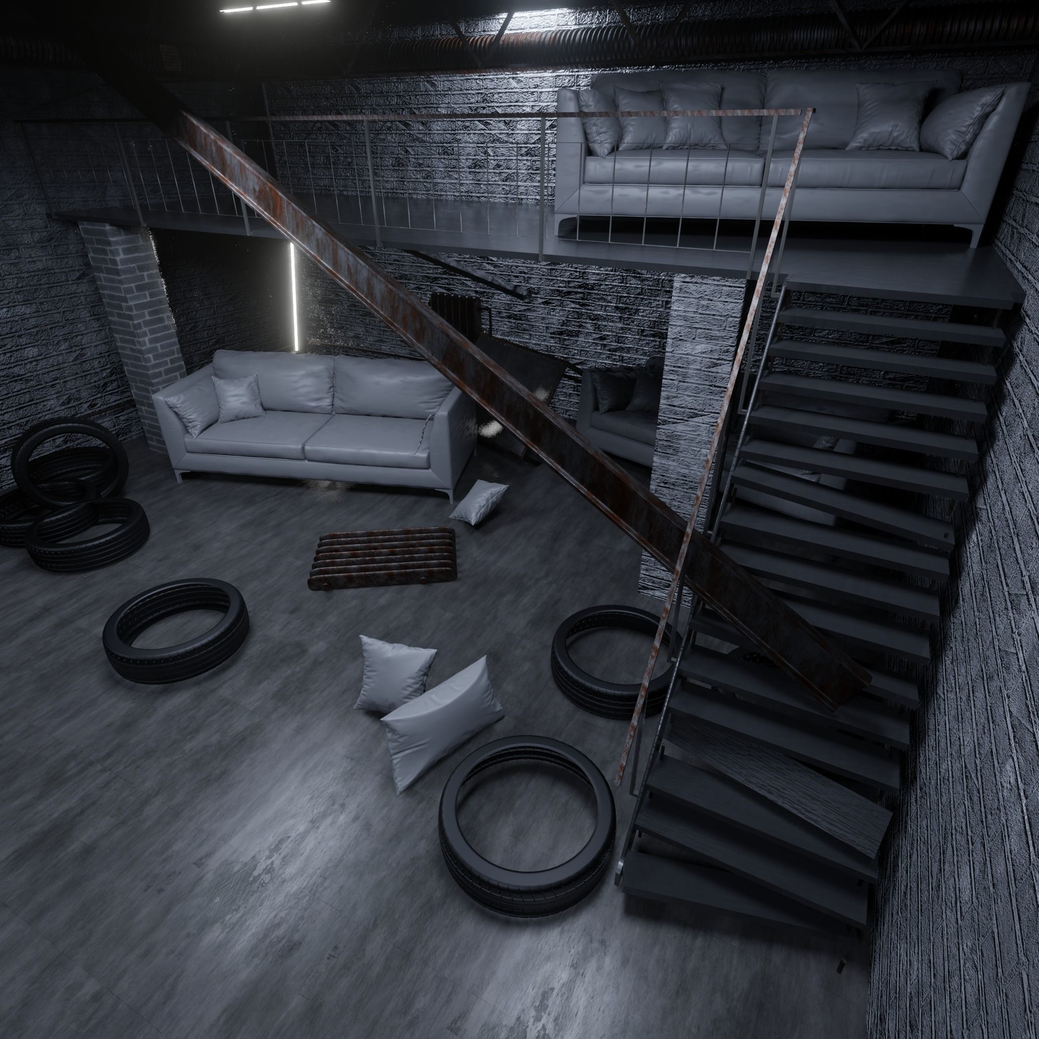 Loft Interior 3D model_4
