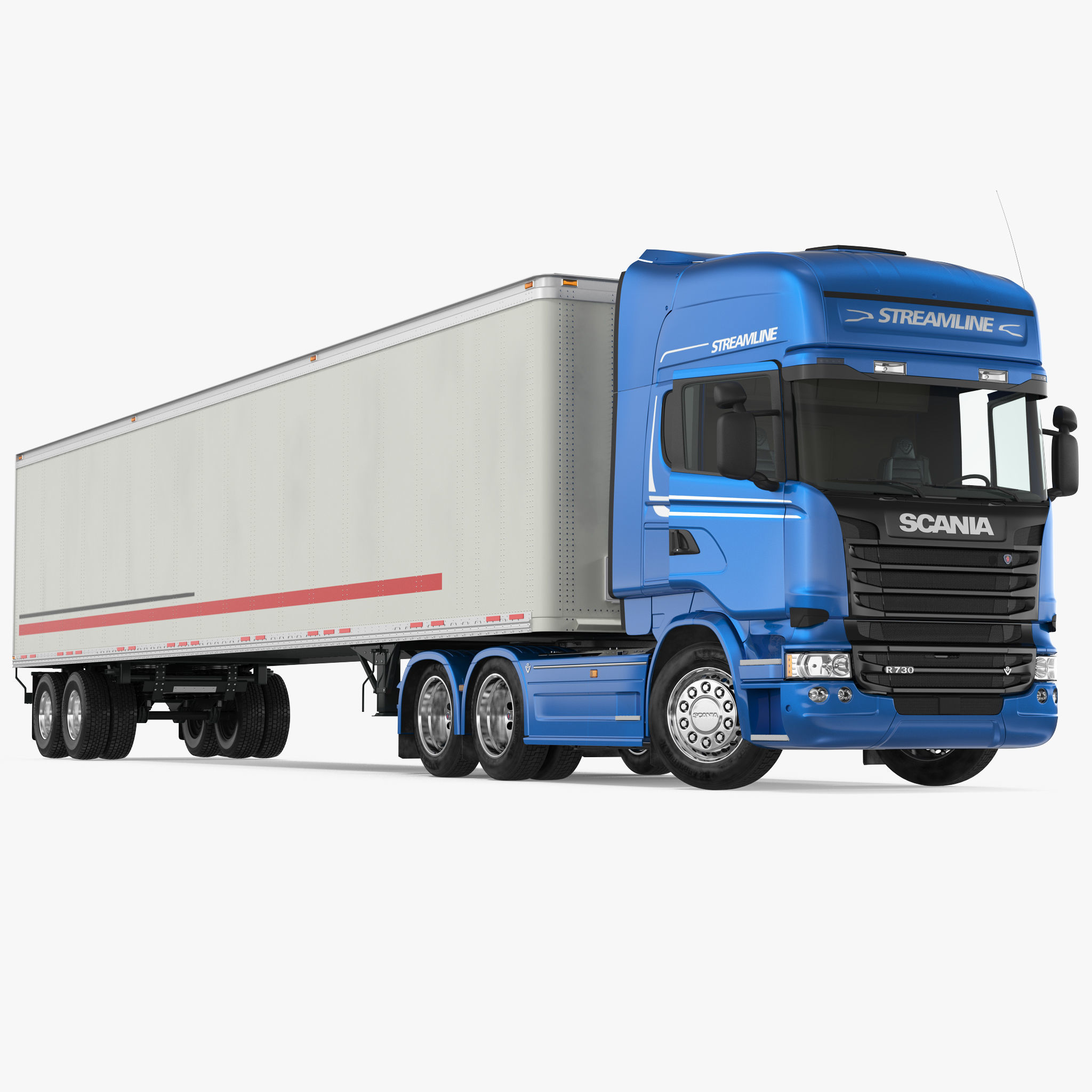 Scania Streamline Trailer Truck Rigged 3D model