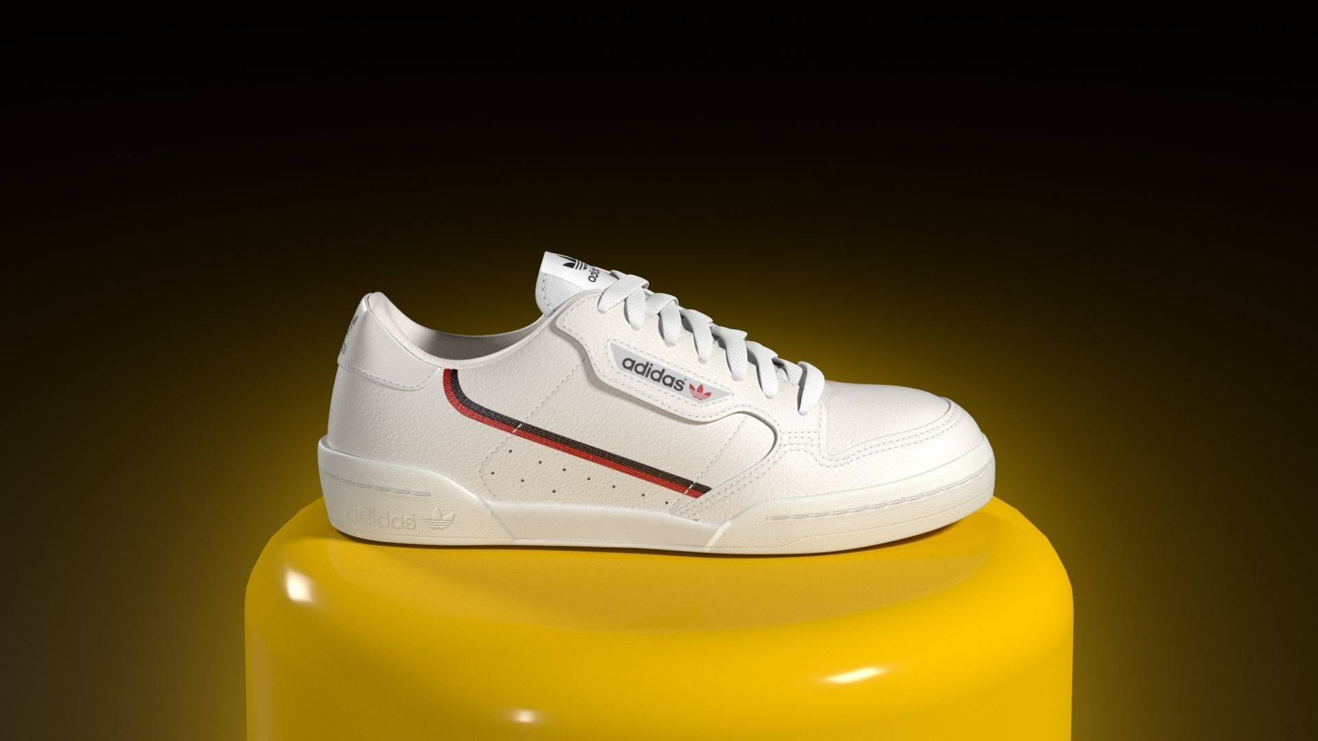 ADIDAS CONTINENTAL 80 Low-poly 3D model_4