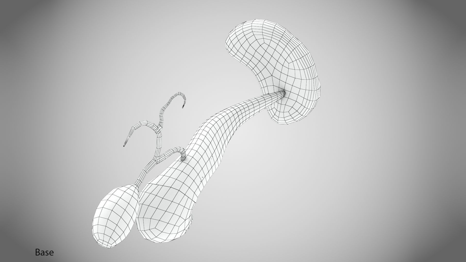 Digestive Organs with Anatomic Cut Low-poly 3D model_49