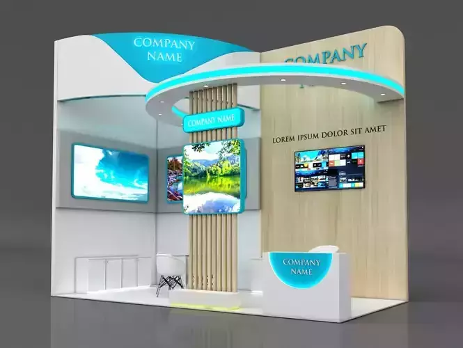 Booth Exhibition Stand Stall 6x3m Height 500 cm 2 Side Open