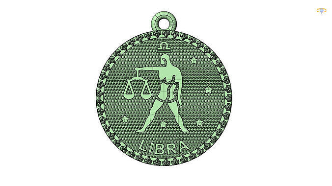 libra zodiac sign pendant 3d file 3D print model
