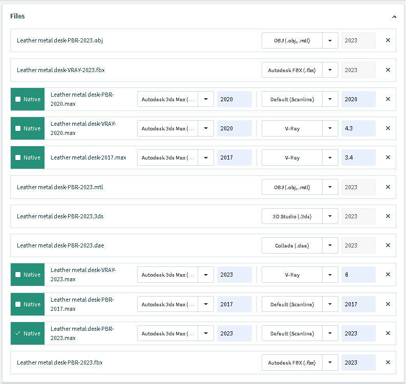 Leather metal desk 3D model_15