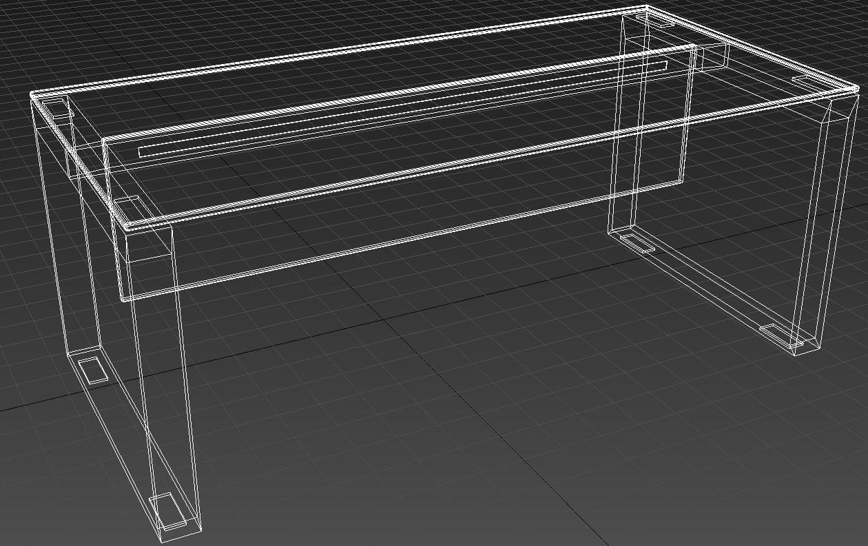 Leather metal desk 3D model_10