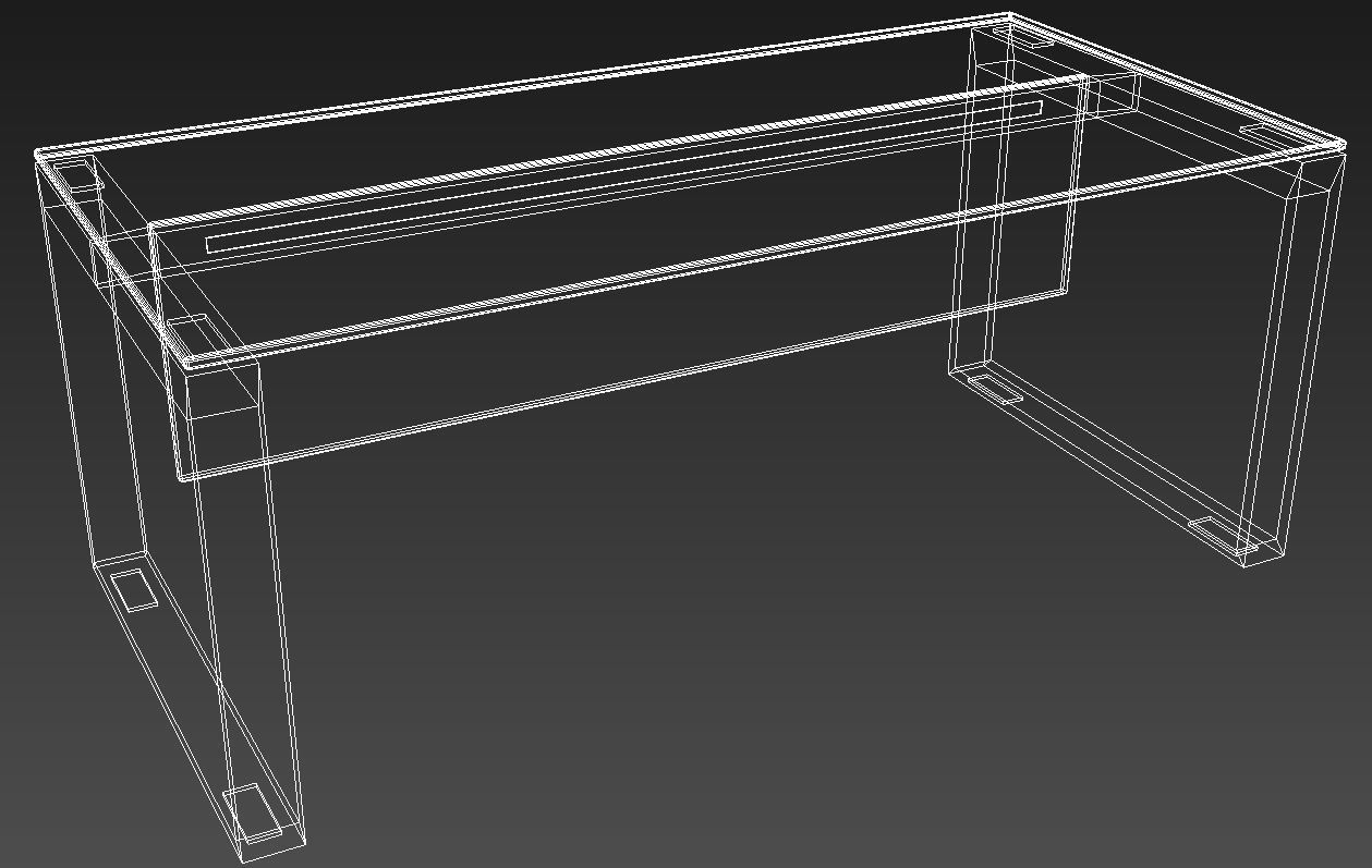 Leather metal desk 3D model_11