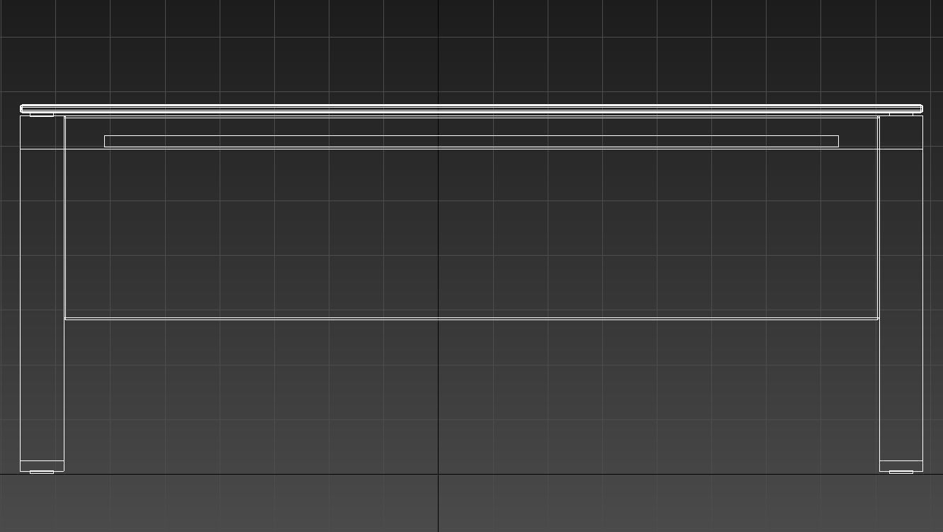 Leather metal desk 3D model_13