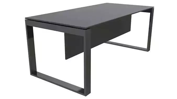 Leather metal desk 3D model
