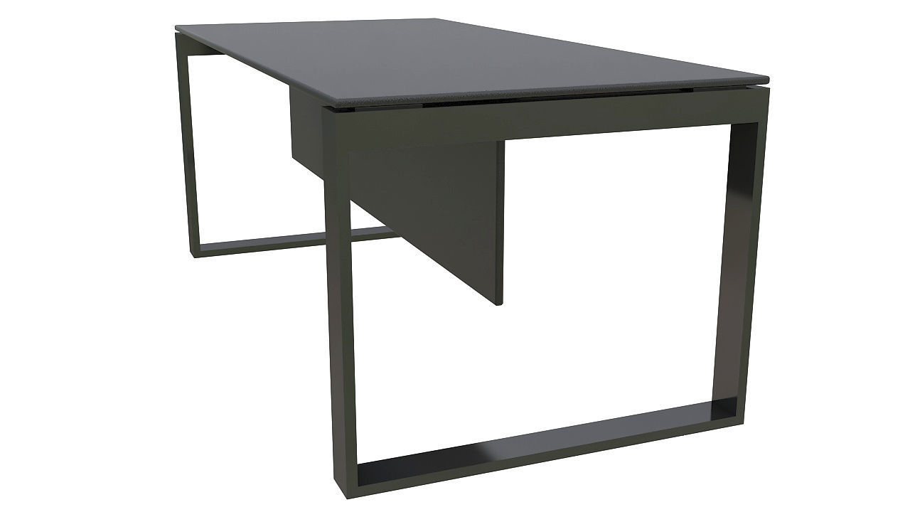 Leather metal desk 3D model_4