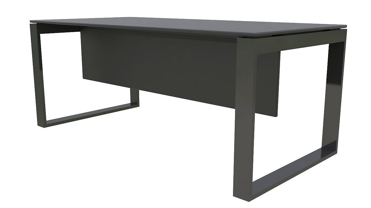 Leather metal desk 3D model_3