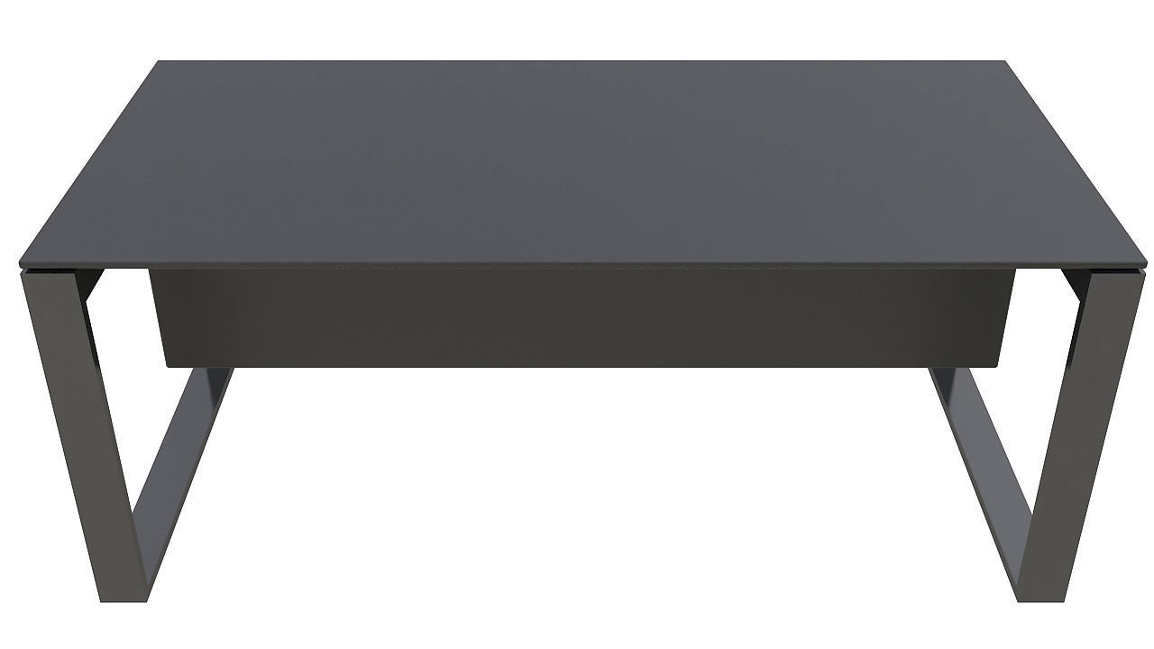 Leather metal desk 3D model_2