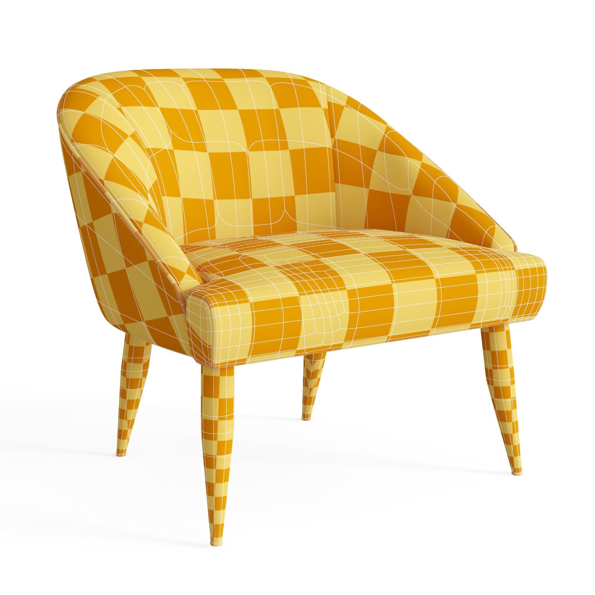 Armchair by Gio Ponti Low-poly 3D model_6