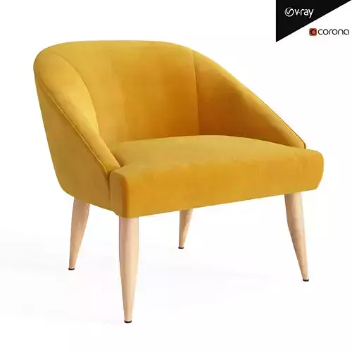Armchair by Gio Ponti Low-poly 3D model