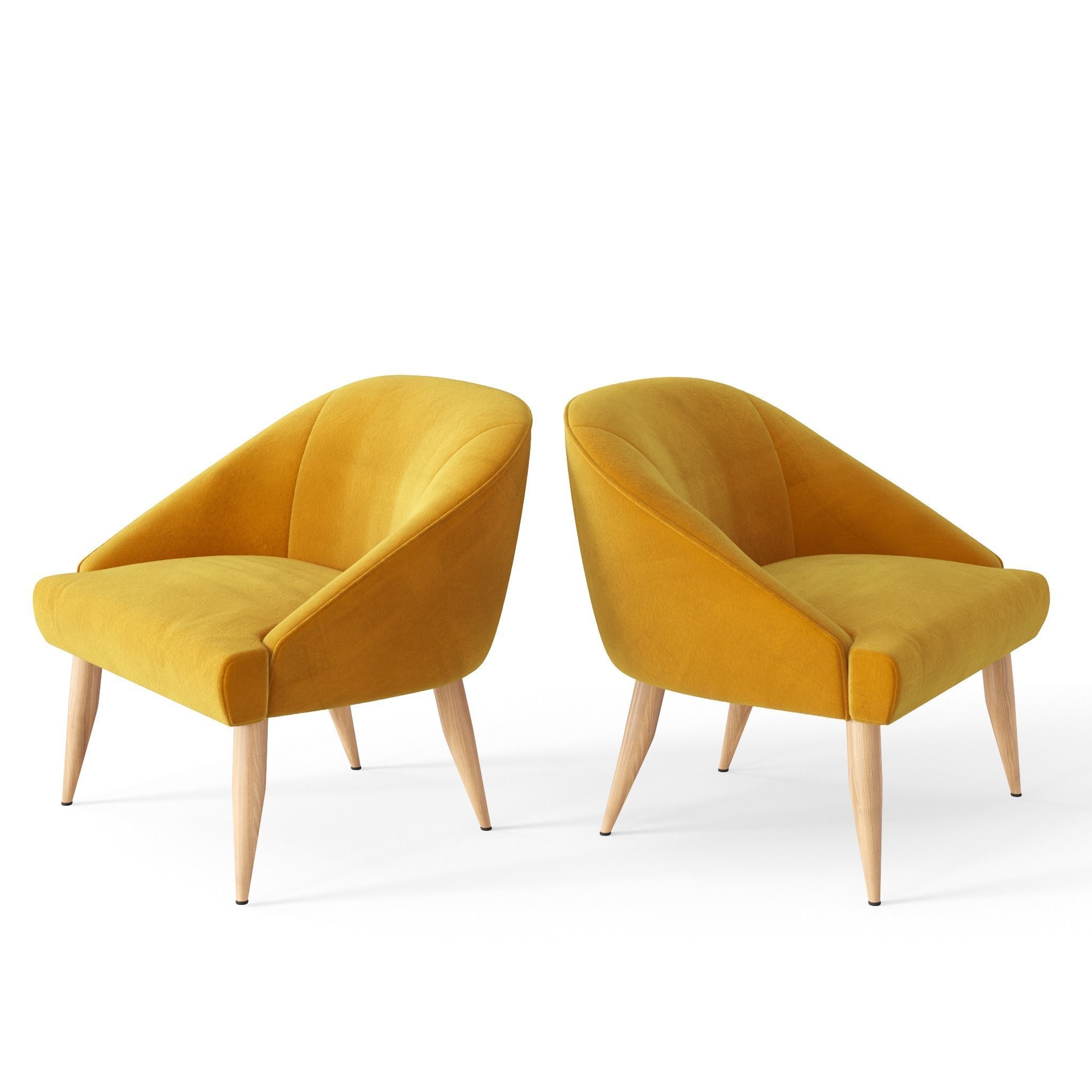 Armchair by Gio Ponti Low-poly 3D model_2