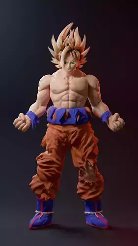 Goku 3D sculpt Free 3D model