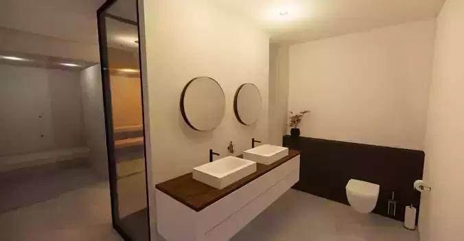 Two styled bathrooms