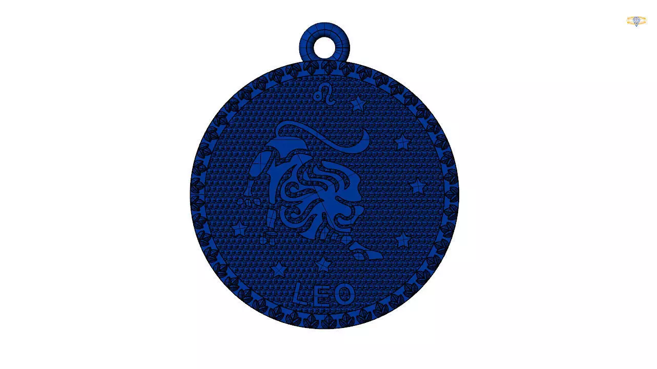 leo zodiac sign pendant 3d file 3D print model_0