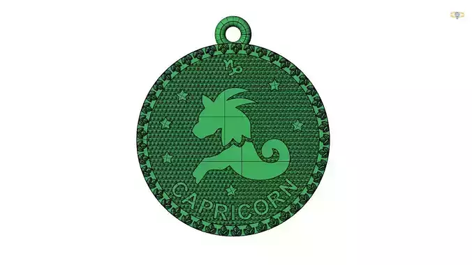 capricorn zodiac sign pendant 3d file