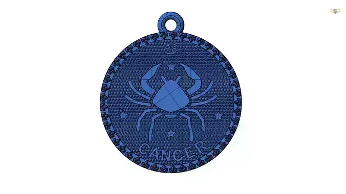 cancer zodiac sign pendant 3d file