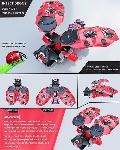 Robotic Insect Drone Free 3D model
