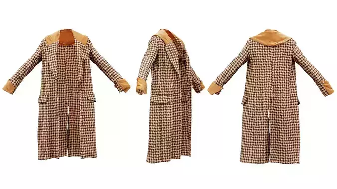 Houndstooth Coat Open