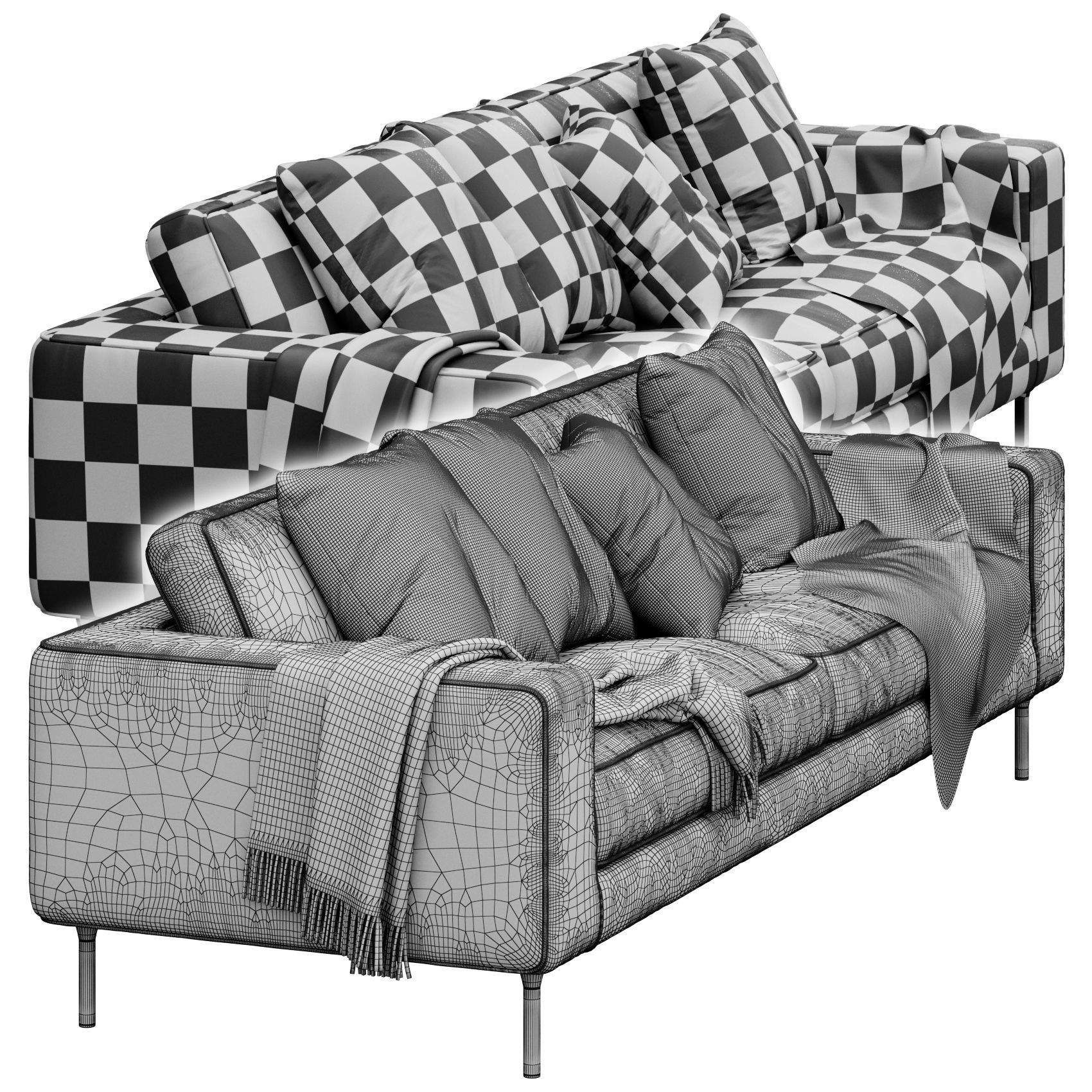 Neo 3 seater sofa by Bensen 3D model_3