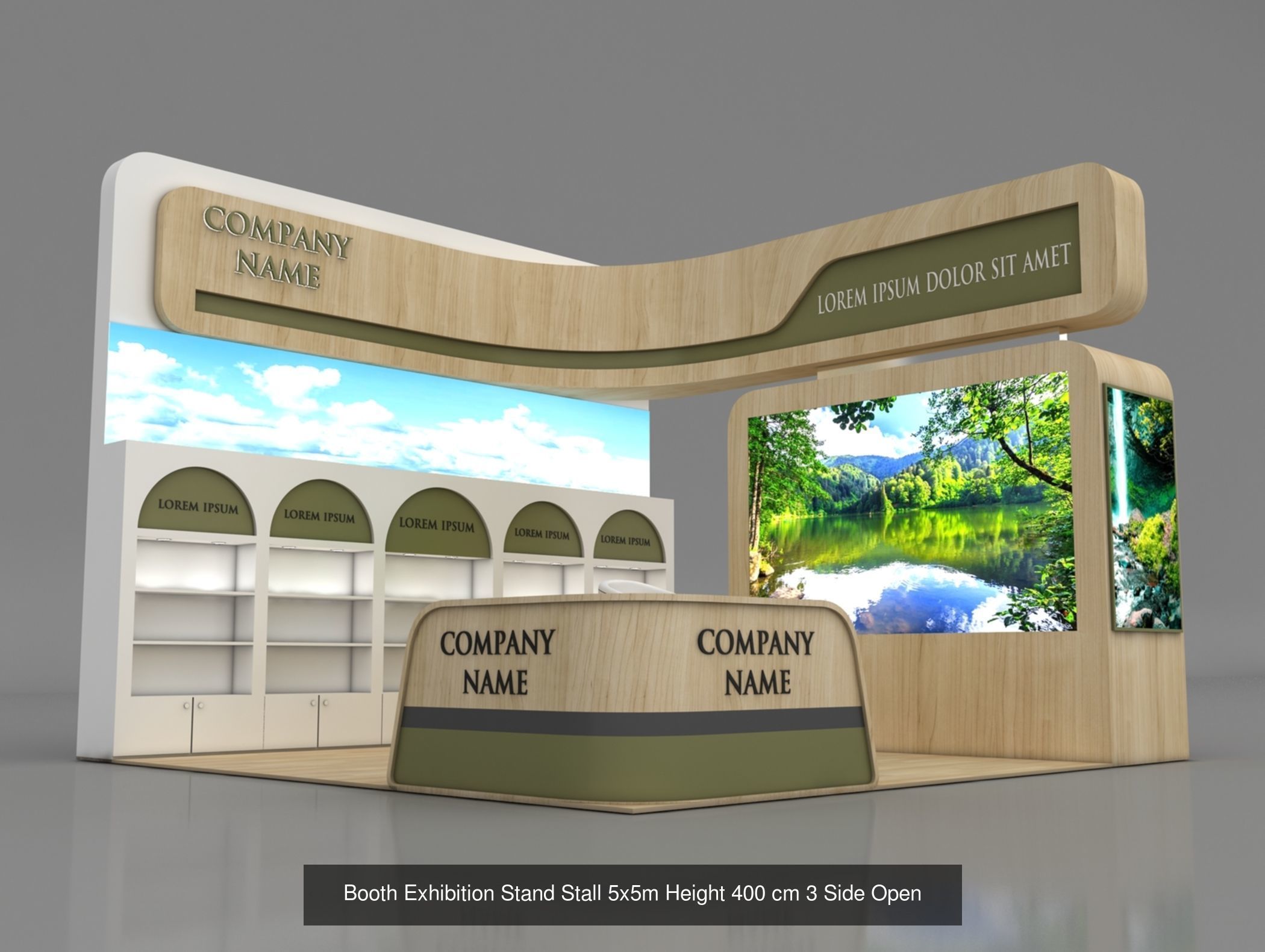 5 Exhibition Stand Stall Booth 3D model 3D Model Collection _4