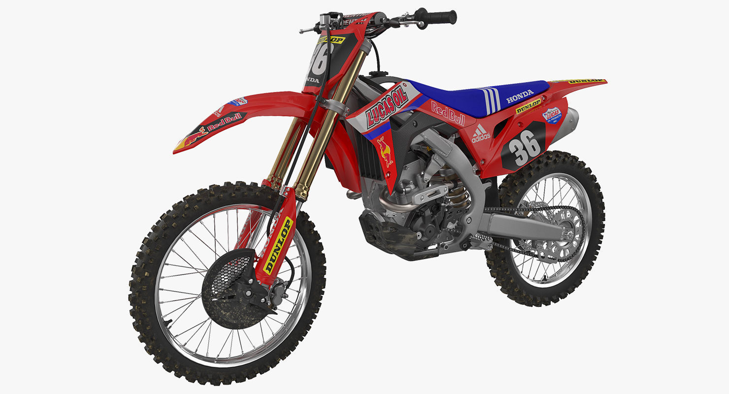 Motocross Bike Honda CRF250R 2018 Rigged 3D model