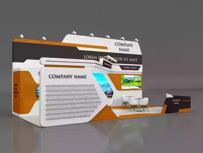 Booth Exhibition Stand Stall 5x10m Height 500 cm 3 Side Open