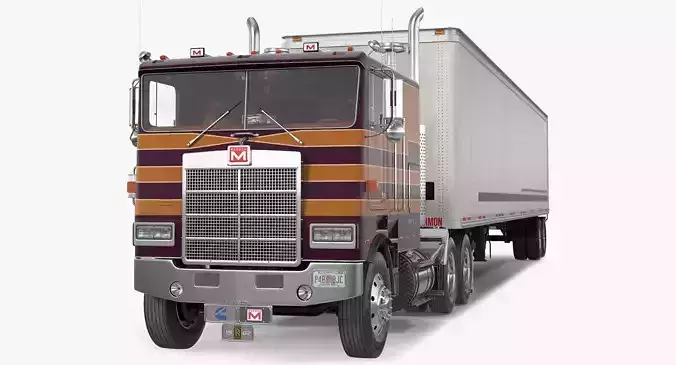 Marmon 110P Truck with Trailer 3D model