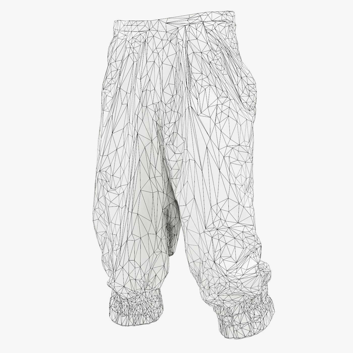 Flower Trousers Low-poly 3D model_14