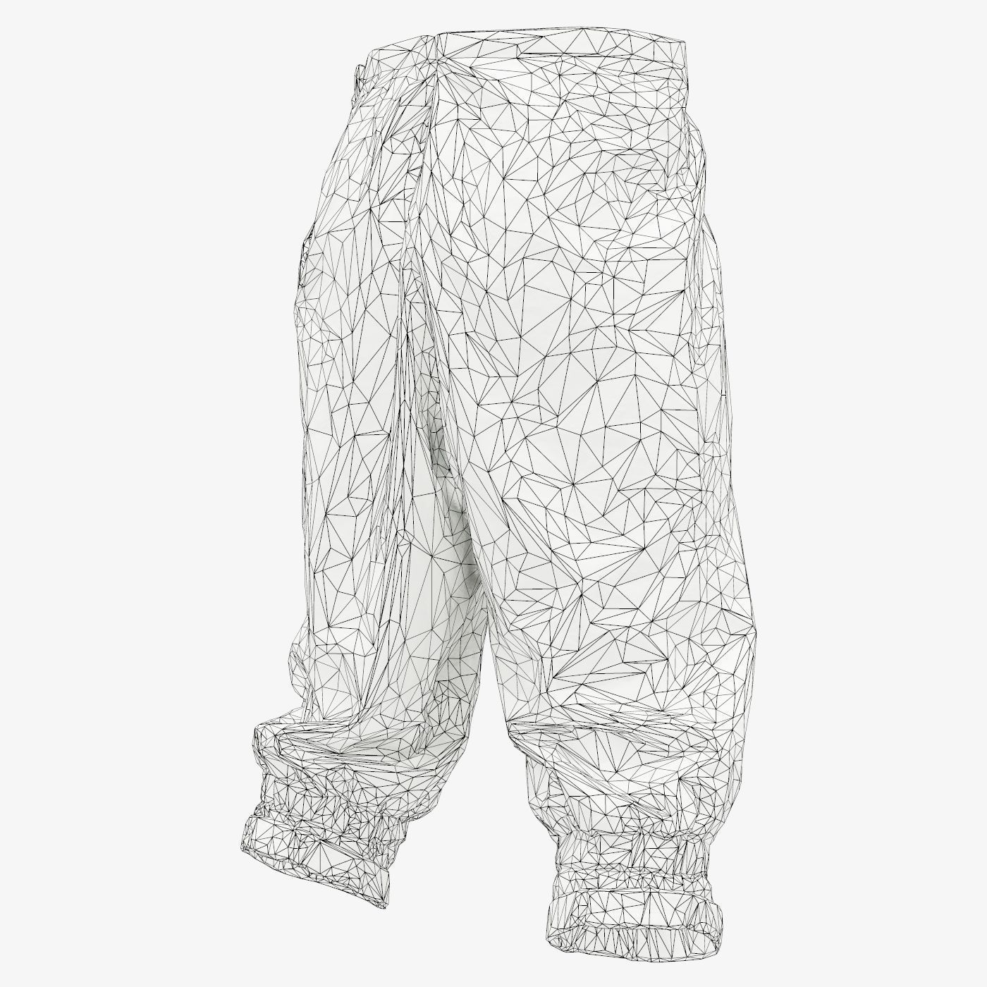 Flower Trousers Low-poly 3D model_15