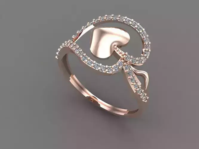 Womens Diamond Signet Ring Women Rings 3dmodels 3D print model
