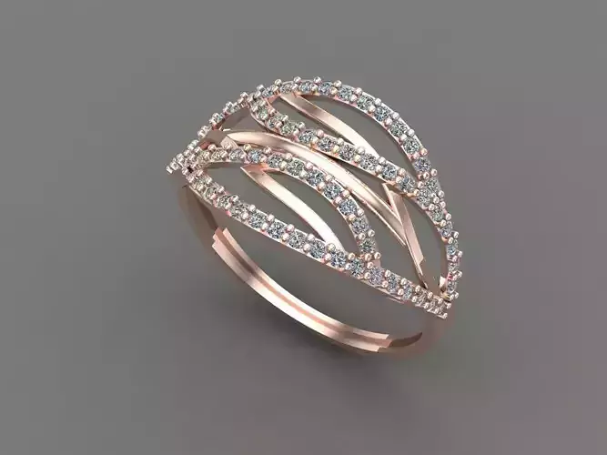 Womens Diamond Signet Ring Women Rings 3dmodels 3D print model