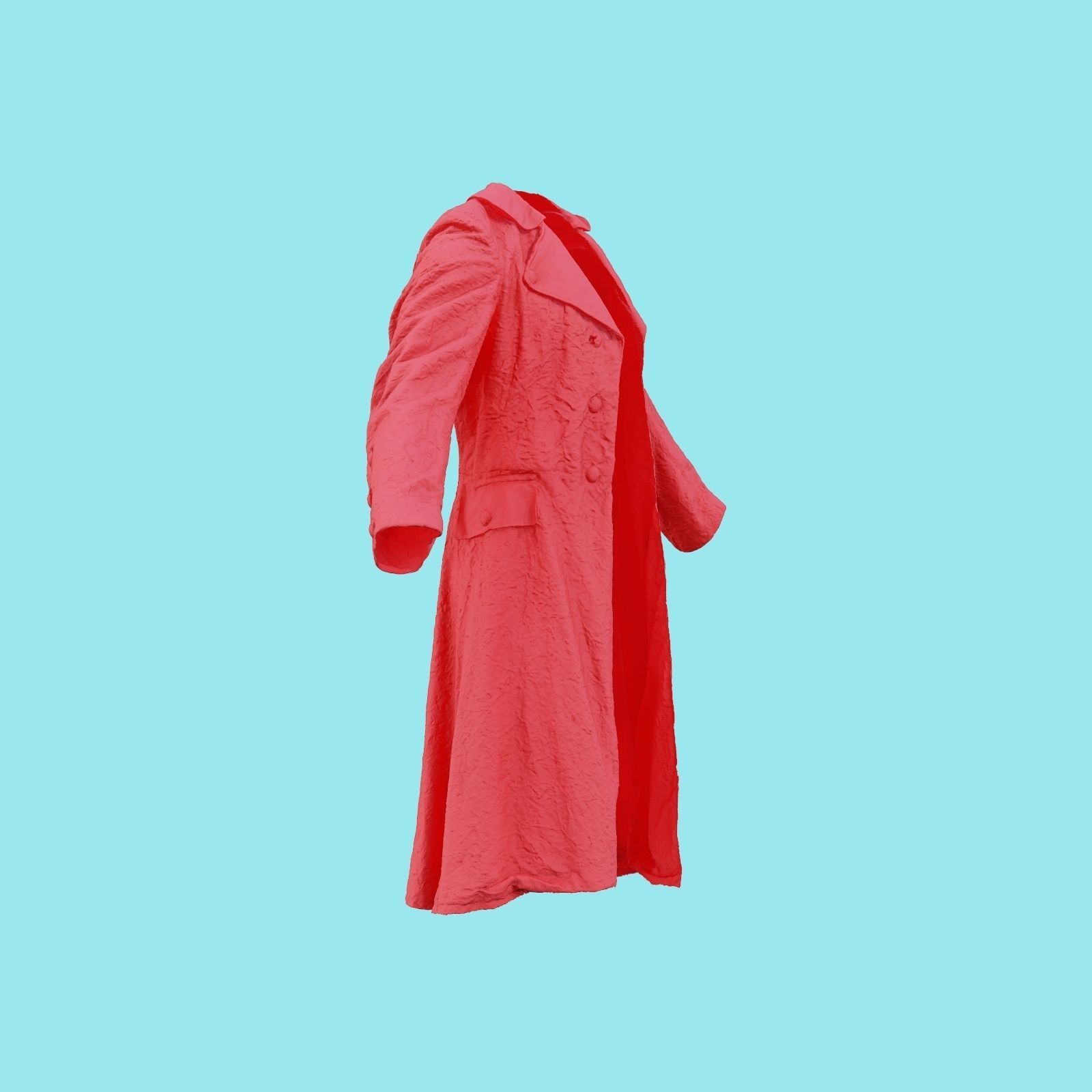 Felt Coat Low-poly 3D model_22