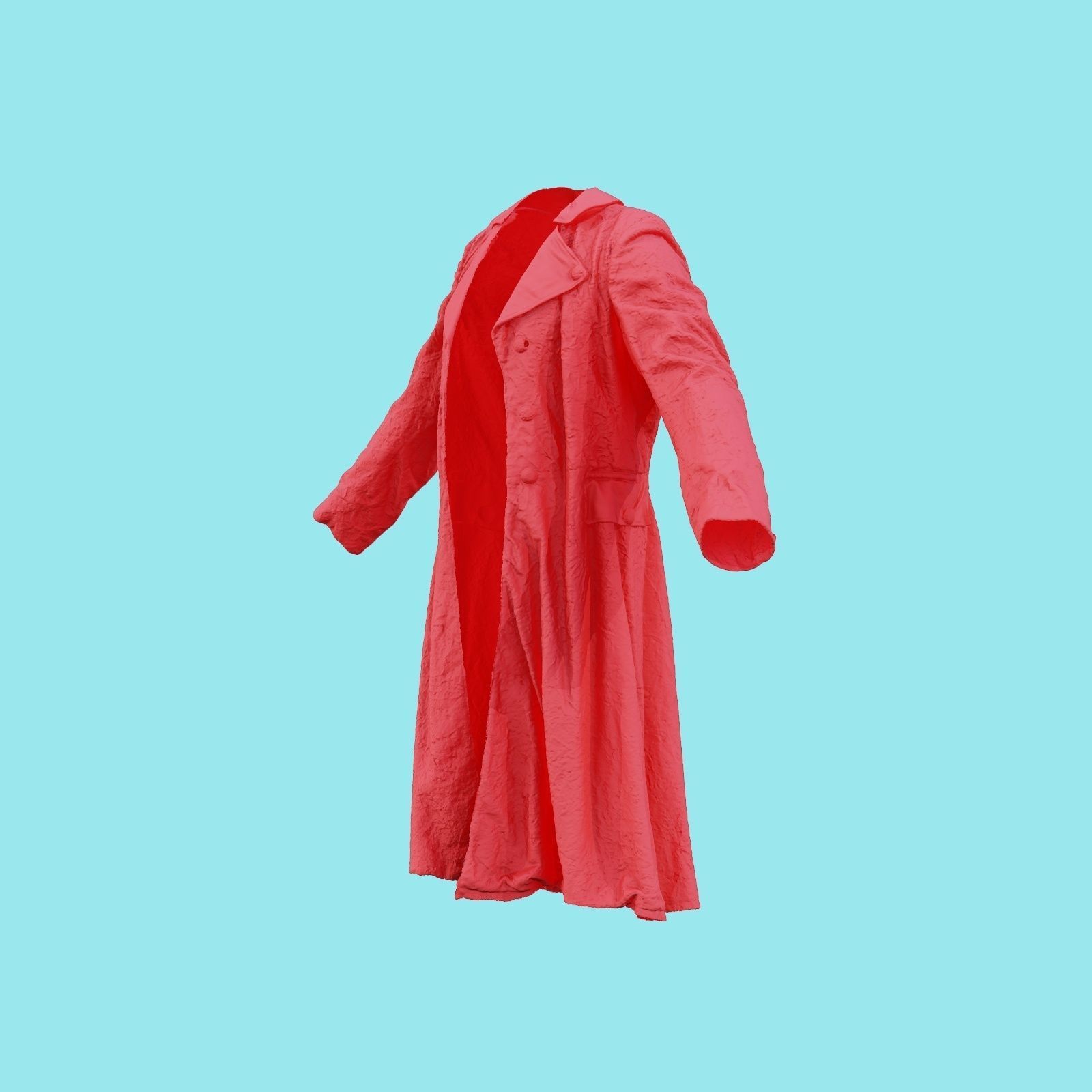 Felt Coat Low-poly 3D model_20