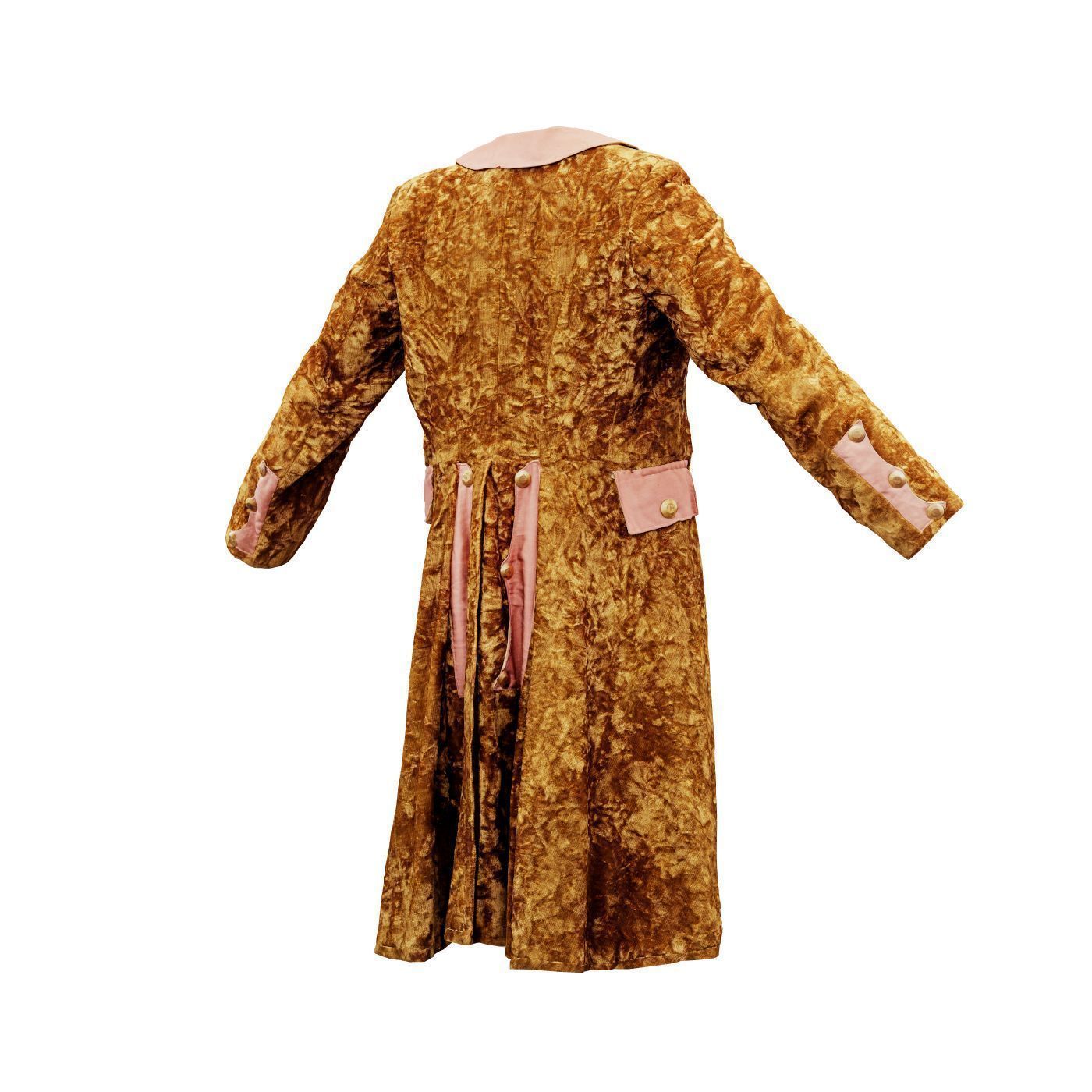 Felt Coat Low-poly 3D model_7