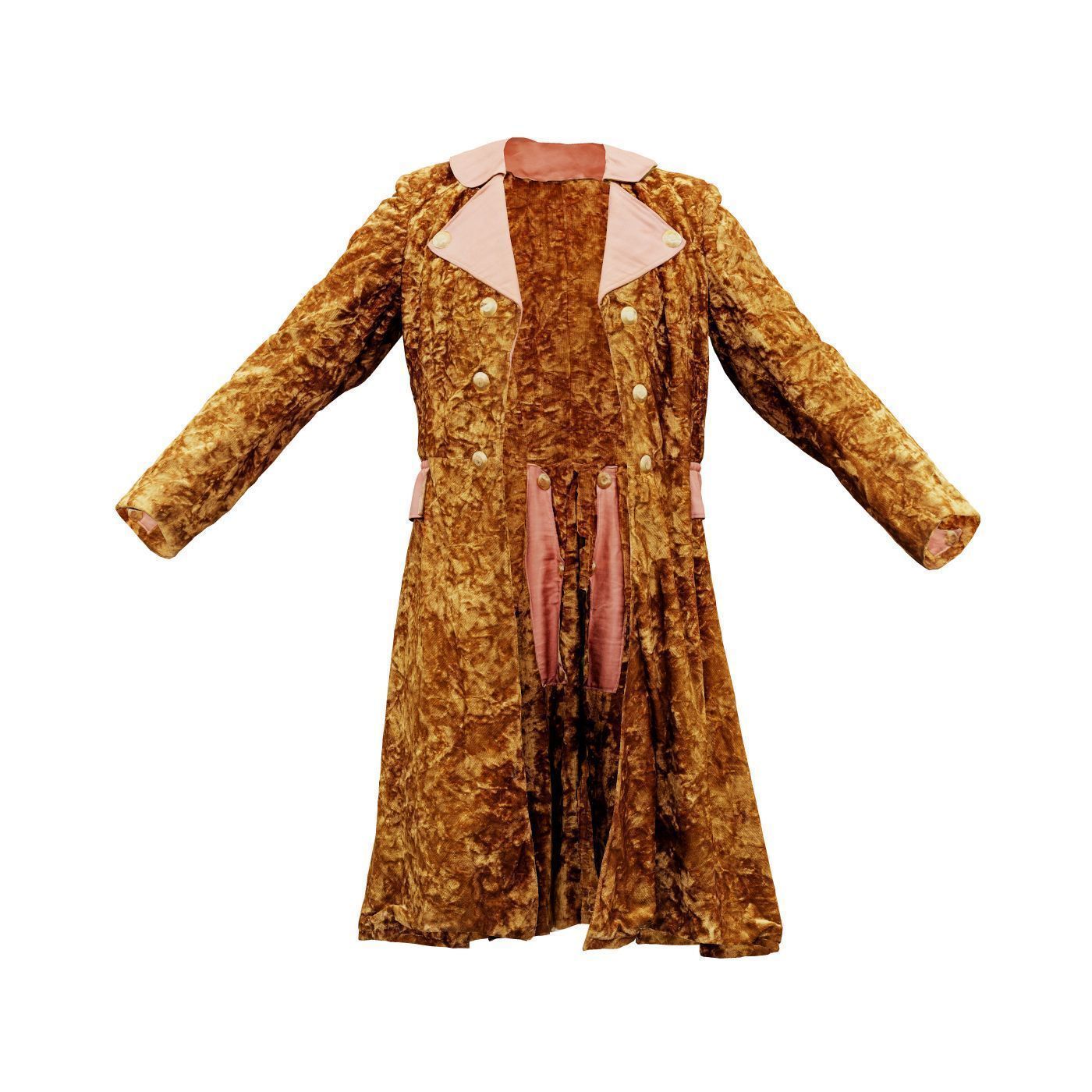 Felt Coat Low-poly 3D model_2