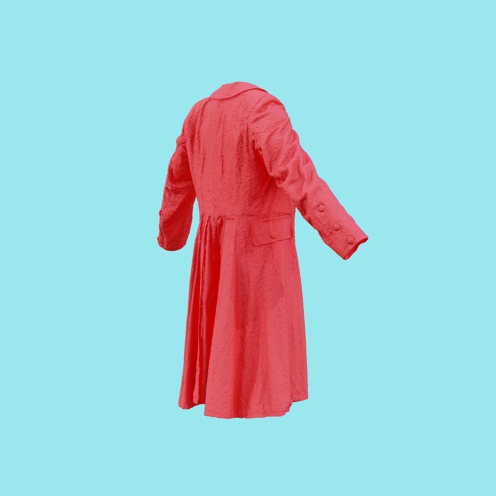 Felt Coat Low-poly 3D model_23