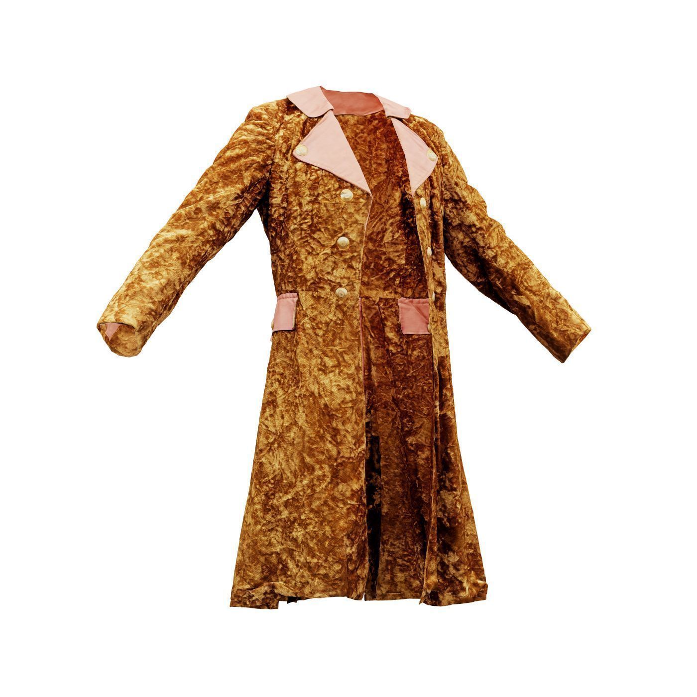 Felt Coat Low-poly 3D model_3