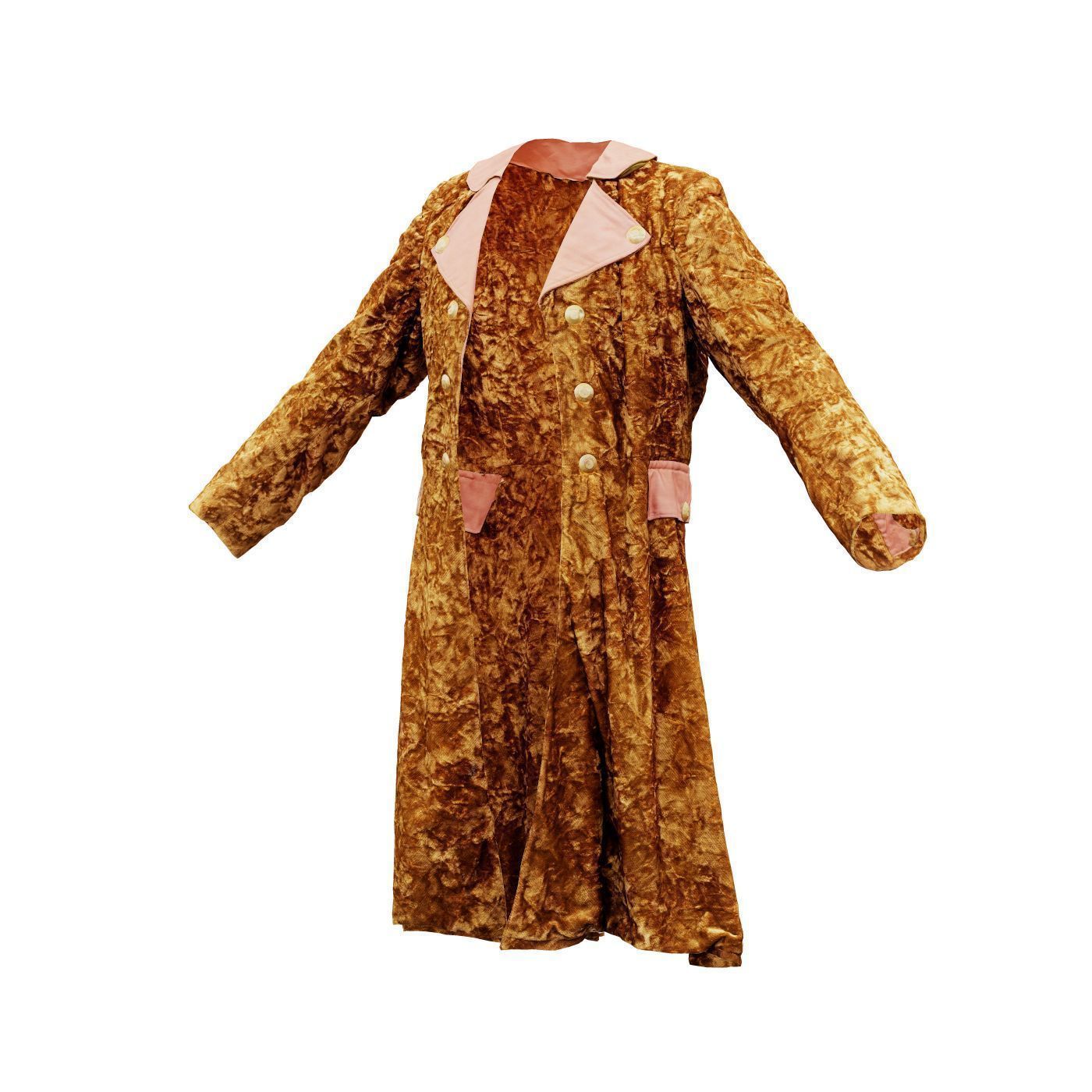 Felt Coat Low-poly 3D model_13