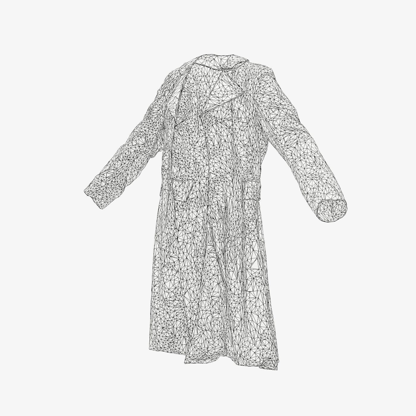 Felt Coat Low-poly 3D model_14