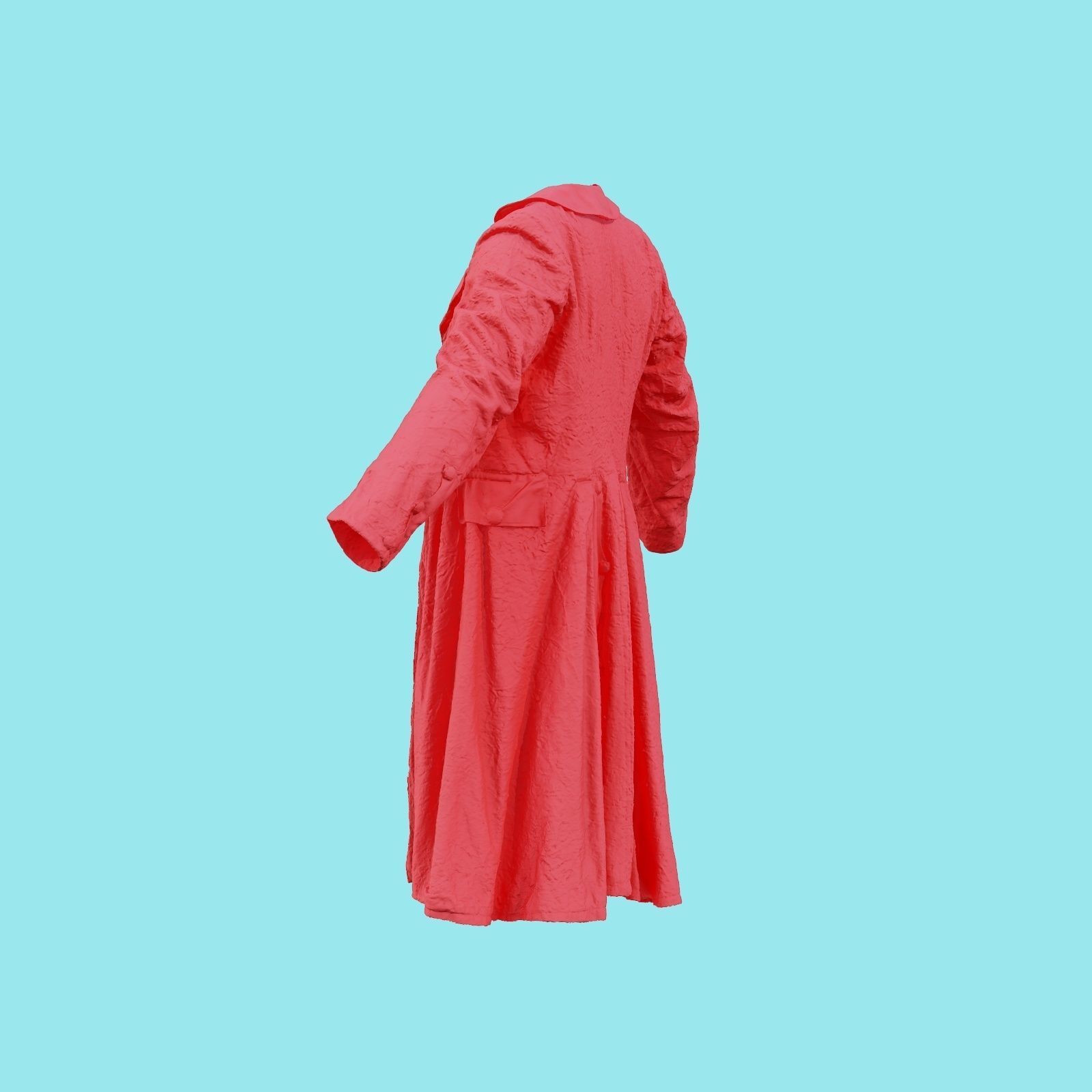 Felt Coat Low-poly 3D model_19