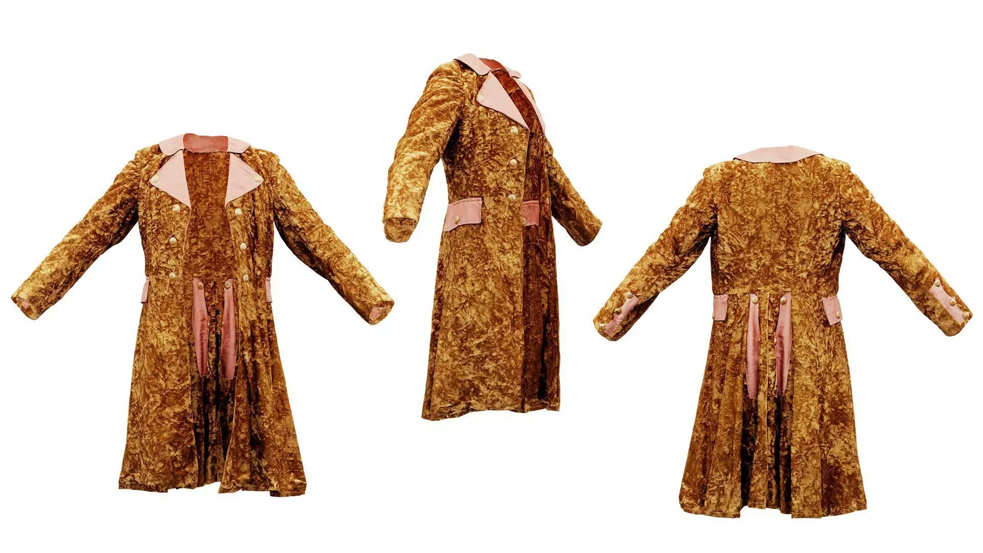 Felt Coat Low-poly 3D model_0