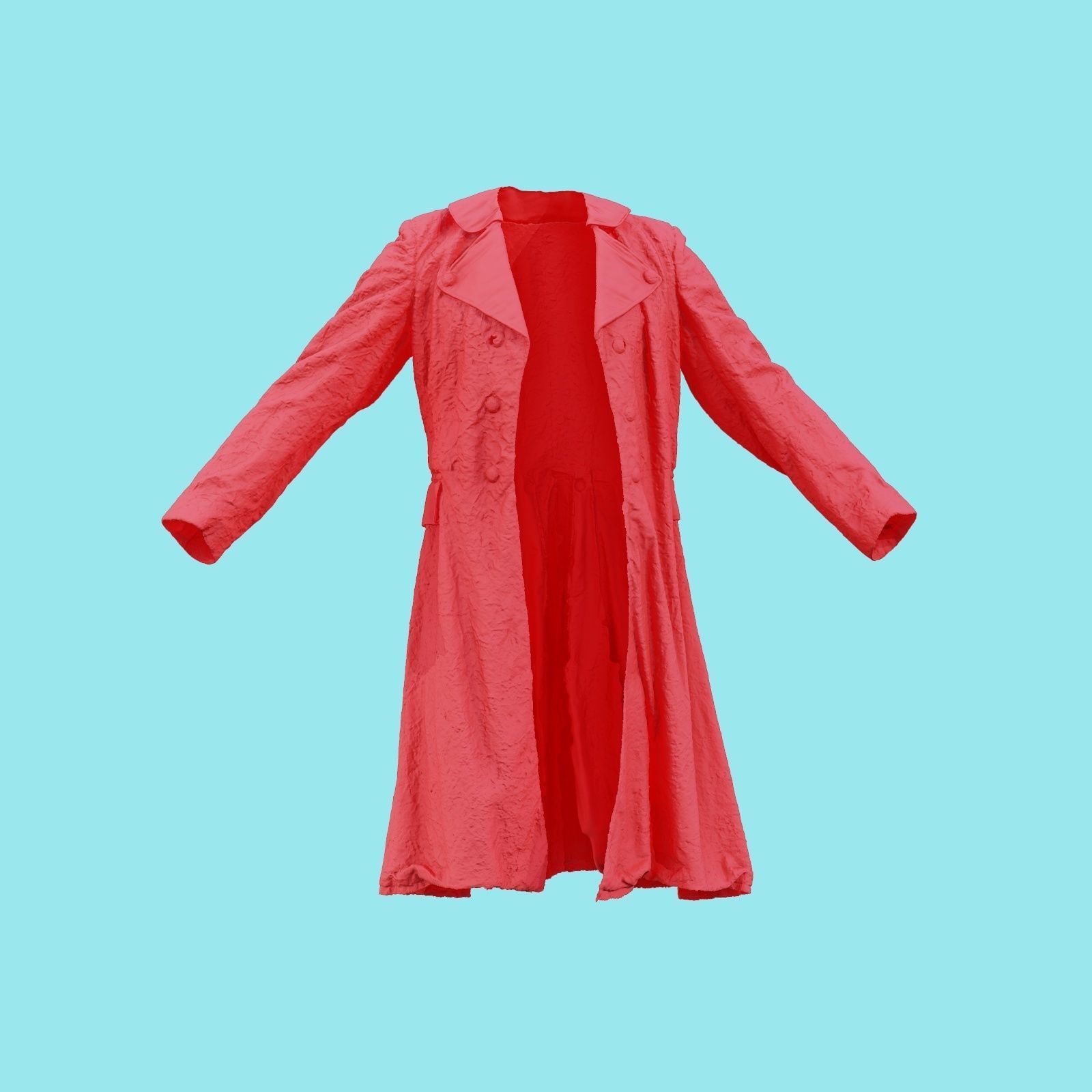 Felt Coat Low-poly 3D model_21
