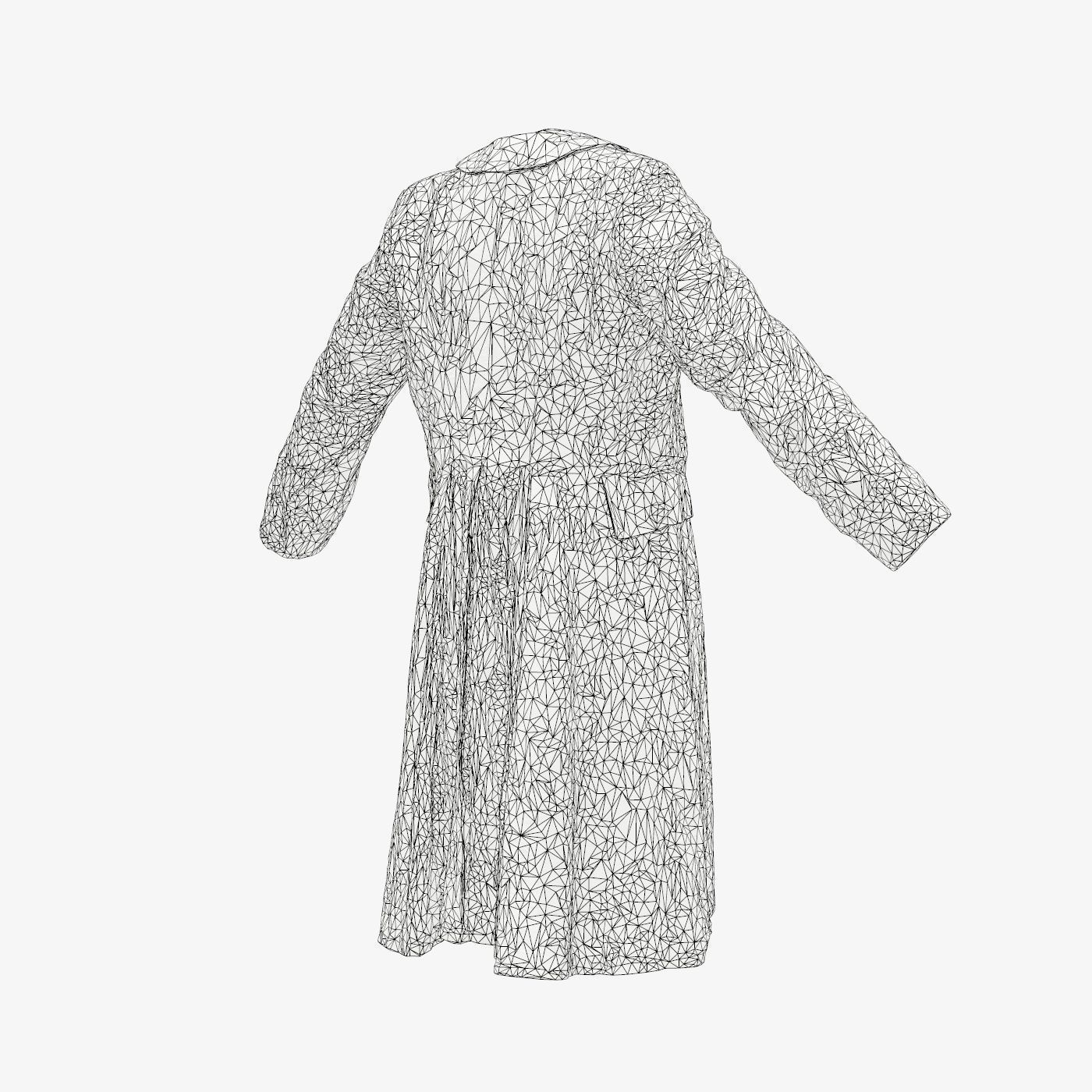 Felt Coat Low-poly 3D model_15