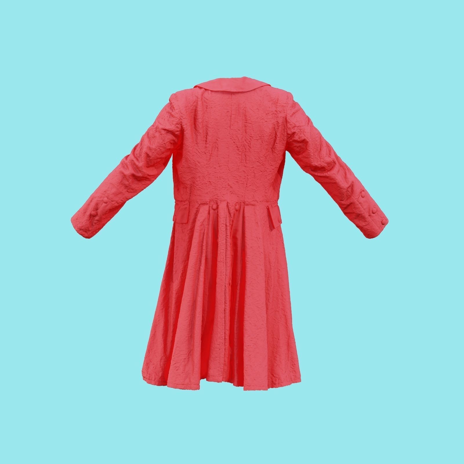 Felt Coat Low-poly 3D model_18